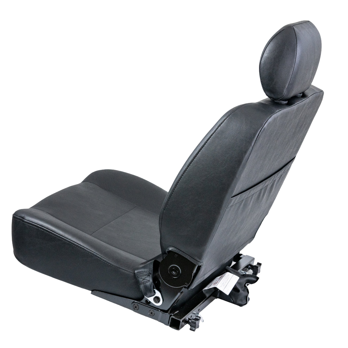 22x20 Hi-Back Seat Assembly for the Pride Maxima (SC901/SC941) featuring black vinyl upholstery, armrests, headrest, and adjustable depth seat plate.