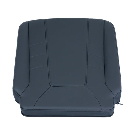 18 x 20 Captain Seat Base Cushion for the Quantum Q6 Edge 3 Stretto, a black vinyl cushion designed to attach to an 18 wide Shuxin seat back, shown on a plain backdrop.