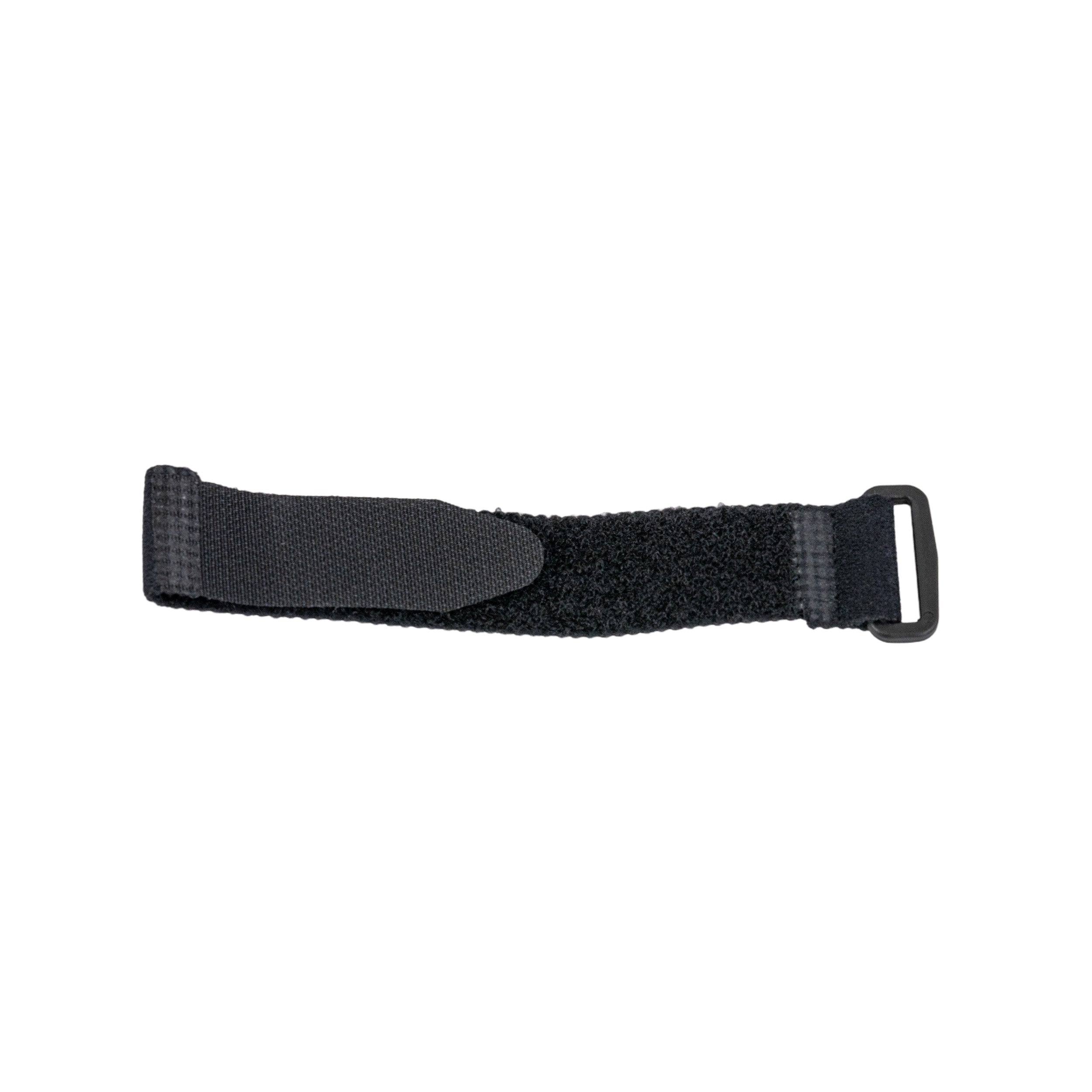 Elastic Hook & Loop Cable Tie with Buckle, featuring a black velcro strap and buckle, ideal for securing mobility aids and managing power cords on scooters or power chairs.