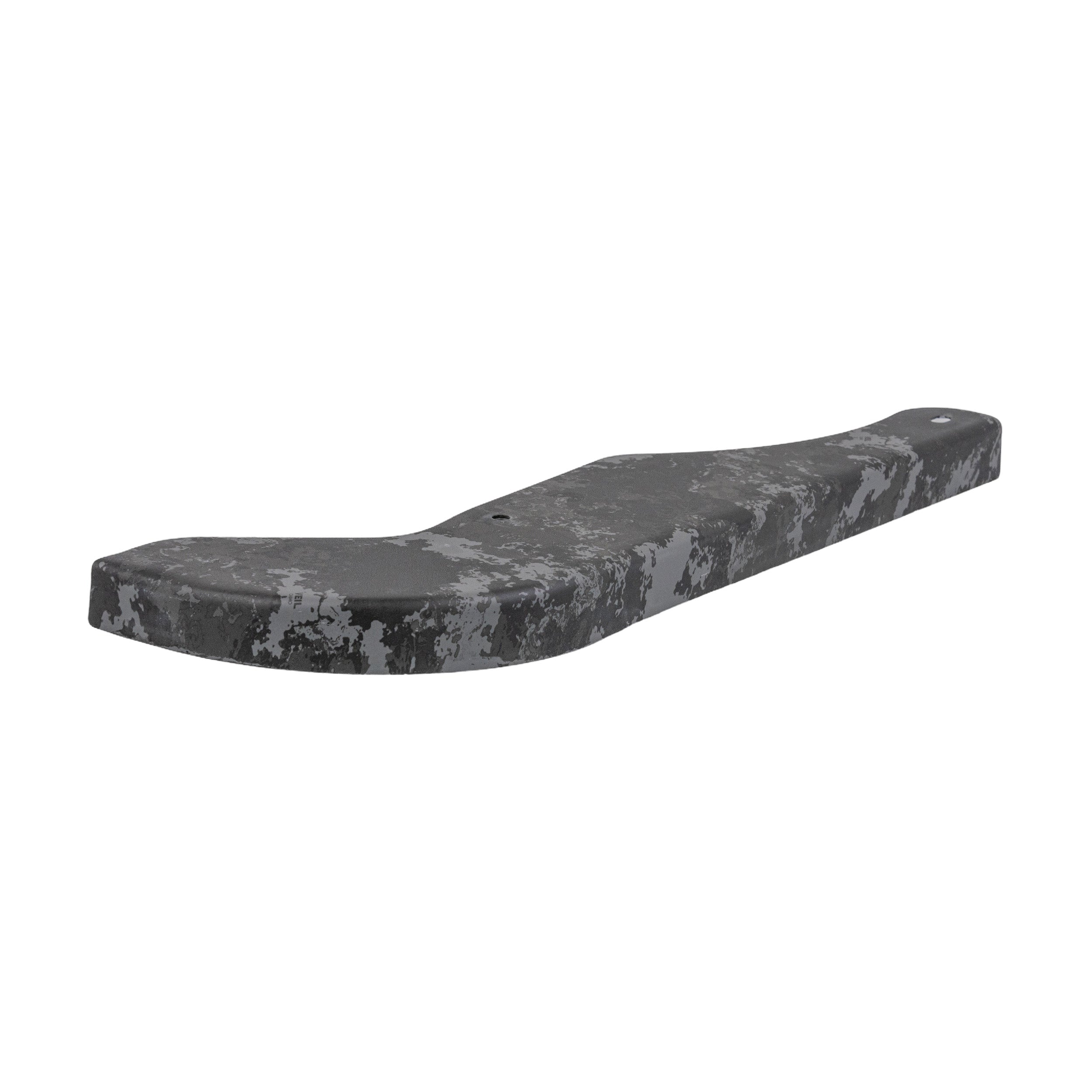 Chain Cover for Coleman CT200U-EX, CT200U-EXR, & CT200U-EX V Mini Bikes, featuring a sturdy black and grey metal design with a central hole, designed to protect the chain and rider's leg.