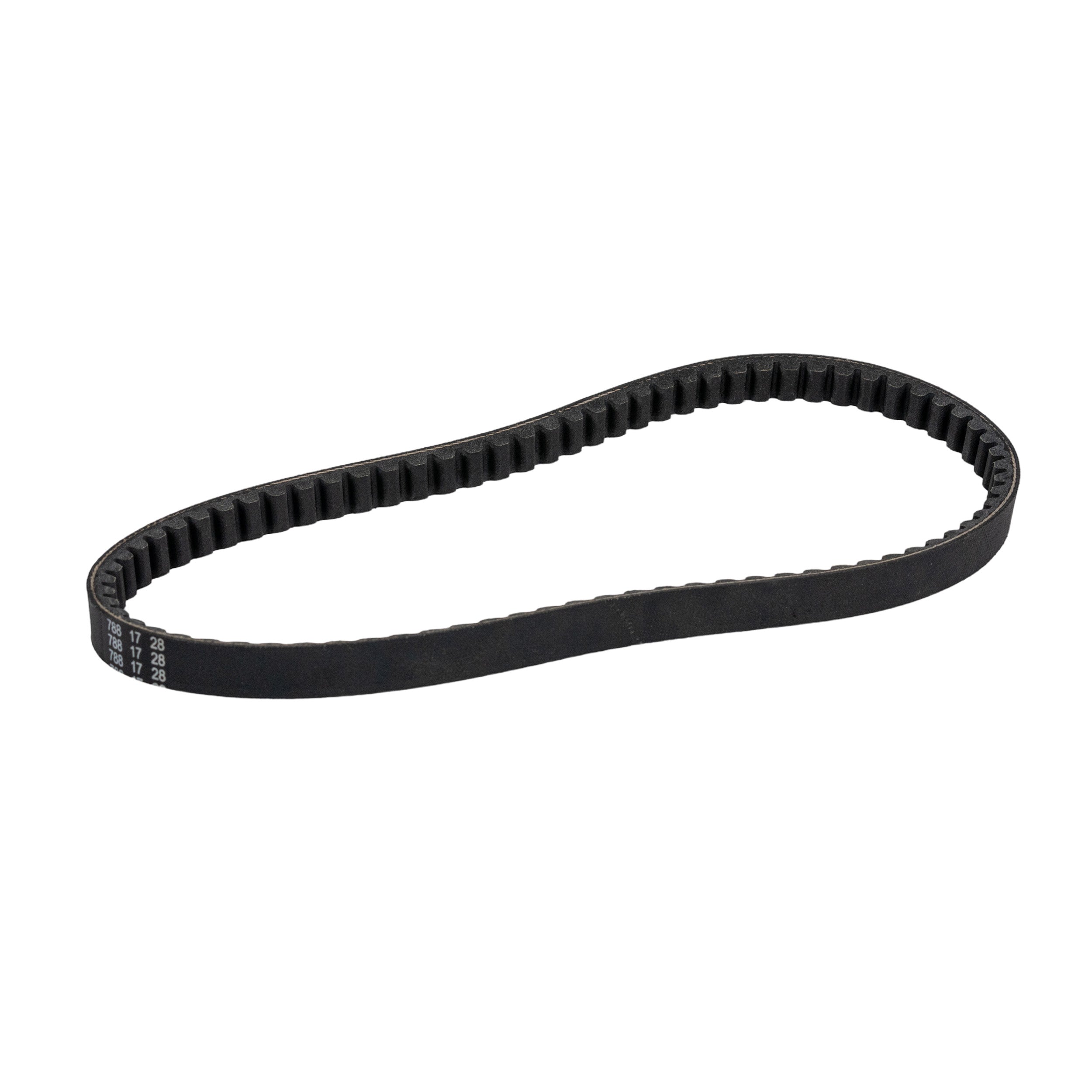 788-17-28 Scooter CVT Belt shown in close-up, suitable for various 2-stroke and 4-stroke scooters, ATVs, go-karts, and dirt bikes.