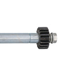 14.6 Steering Shaft for the TaoTao GK110 Go-Kart, featuring a metal rod with a black and silver gear, splined lower end, and a 57 mm flange with three mounting holes.