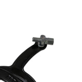 Front Brake Caliper Assembly for Razor E100, E100 Glow, E125, E150, & eSpark, featuring a black handle with a screw, bolt, and included brake pads, compatible with various Razor scooter models.