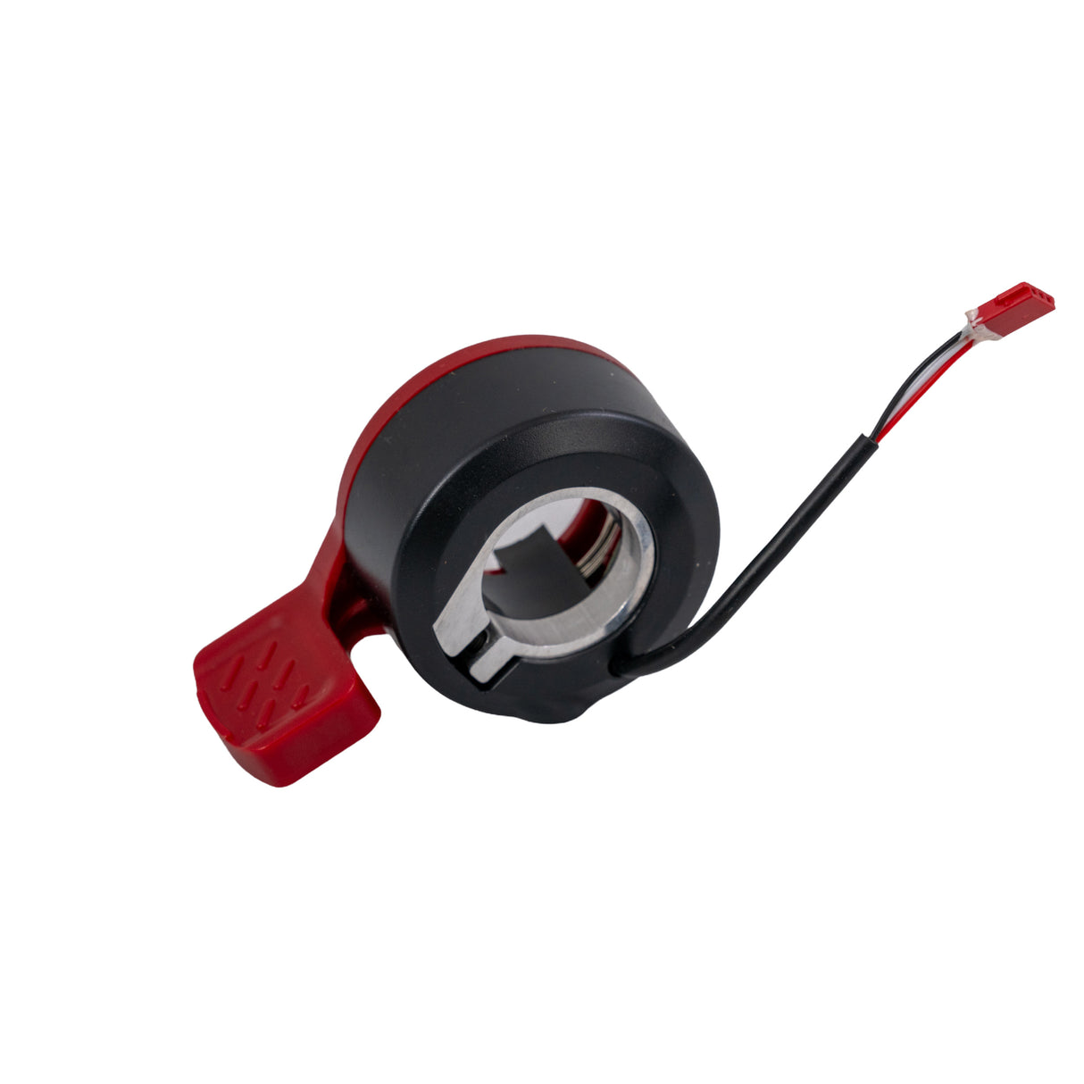 Thumb Brake for the Hover-1 Eagle Electric Scooter, featuring a red handle with a 3-wire harness, designed for easy mounting on the left handlebar.