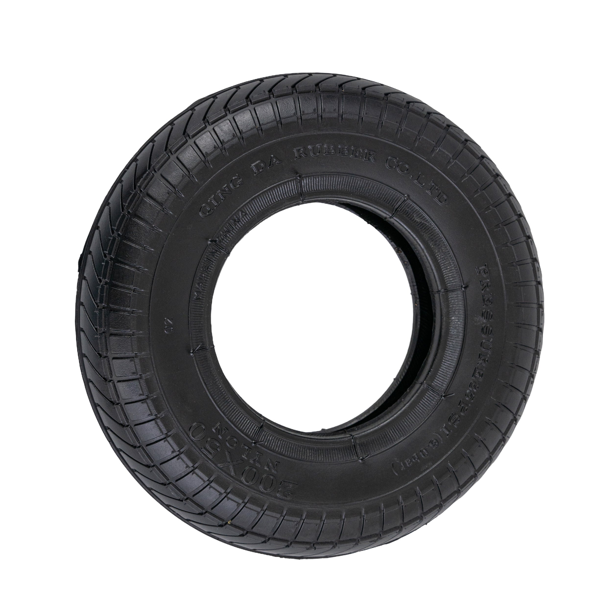 200x50 Tire with Street Tread for Razor A5 Air, E Prime Air, & E Prime III Scooters, featuring a low-siped directional tread for optimal traction on wet surfaces, suitable for front or rear scooter wheels.