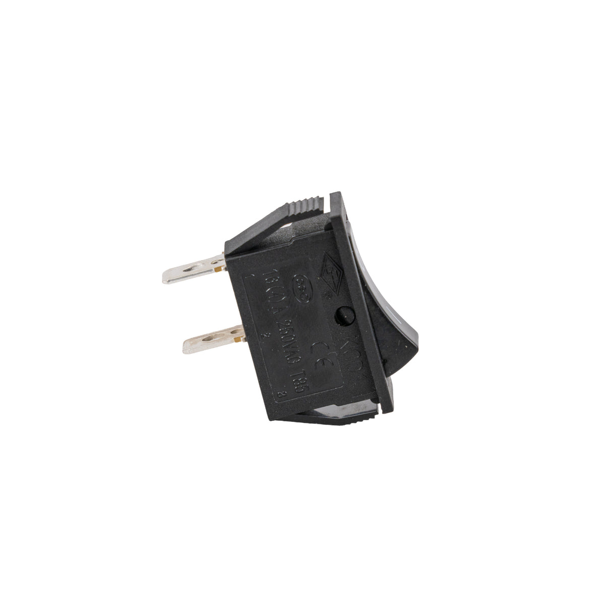 Black On/Off Switch for Razor and Pulse Electric Scooters, featuring a compact rectangular design with two 1/4 tab connections for easy installation on compatible electric scooter models.