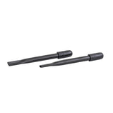 8 Black Brake Handle Extension Handles for Wheelchairs (Set of 2), close-up view of black cylindrical steel extensions designed for easy installation on manual wheelchairs, enhancing user accessibility to brake locks.