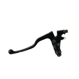 Left Brake Lever for 49cc, 50cc, & 70cc Dirt Bikes, featuring a black handle and visible metal components for connecting brake light wiring. Compatible with Coolster and TaoTao dirt bike models.