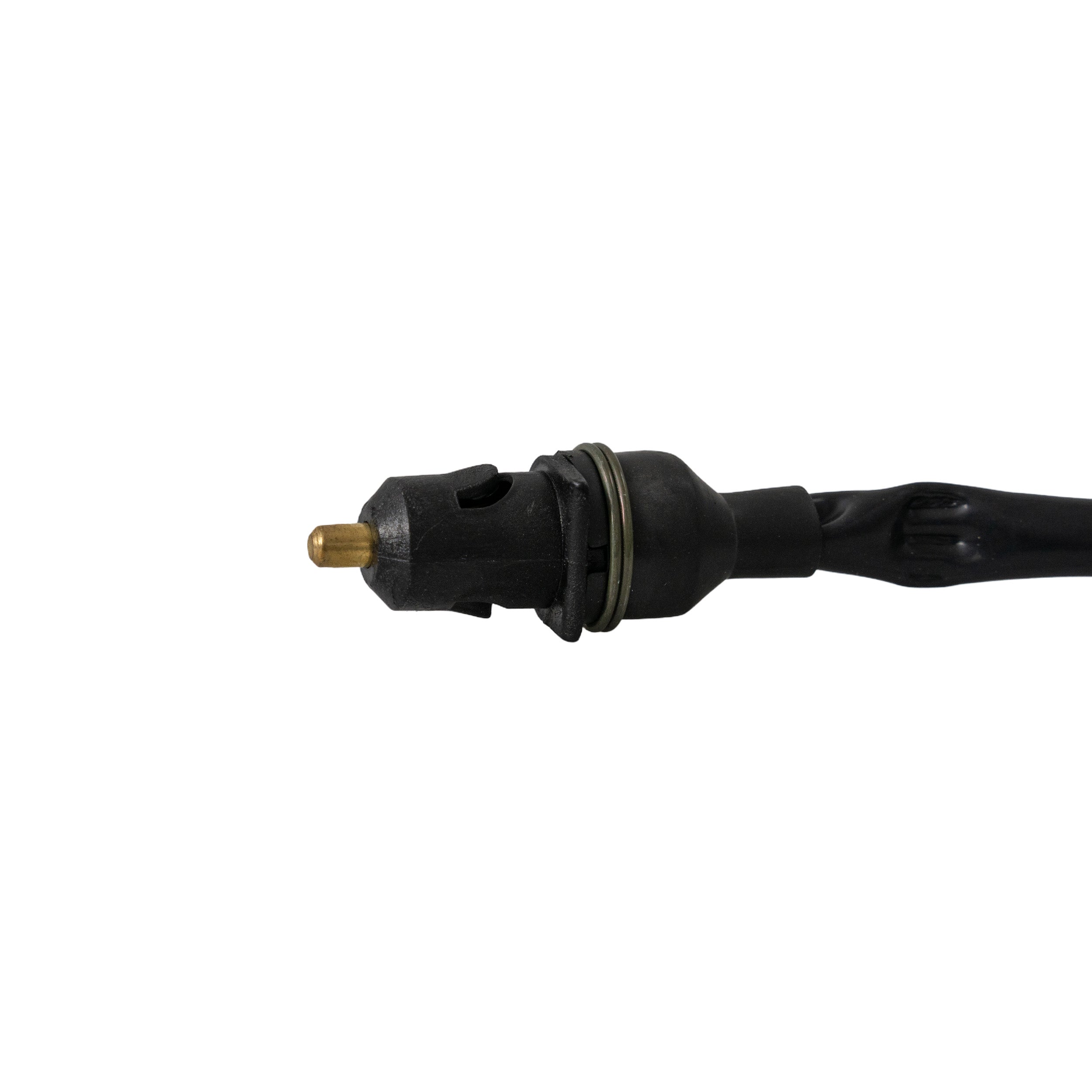 Brake Light Switch for 50cc, 150cc, & 250cc Scooters, featuring a black cable with a gold tip and a round metal ring for mounting, suitable for various Chinese-made scooter models.