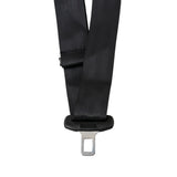 3-Point Seat Belt with Auto-Style Buckle for Go-Karts & UTVs featuring a heavy-duty black nylon strap and metal buckle, designed for secure lap and shoulder fit with adjustable sizing.