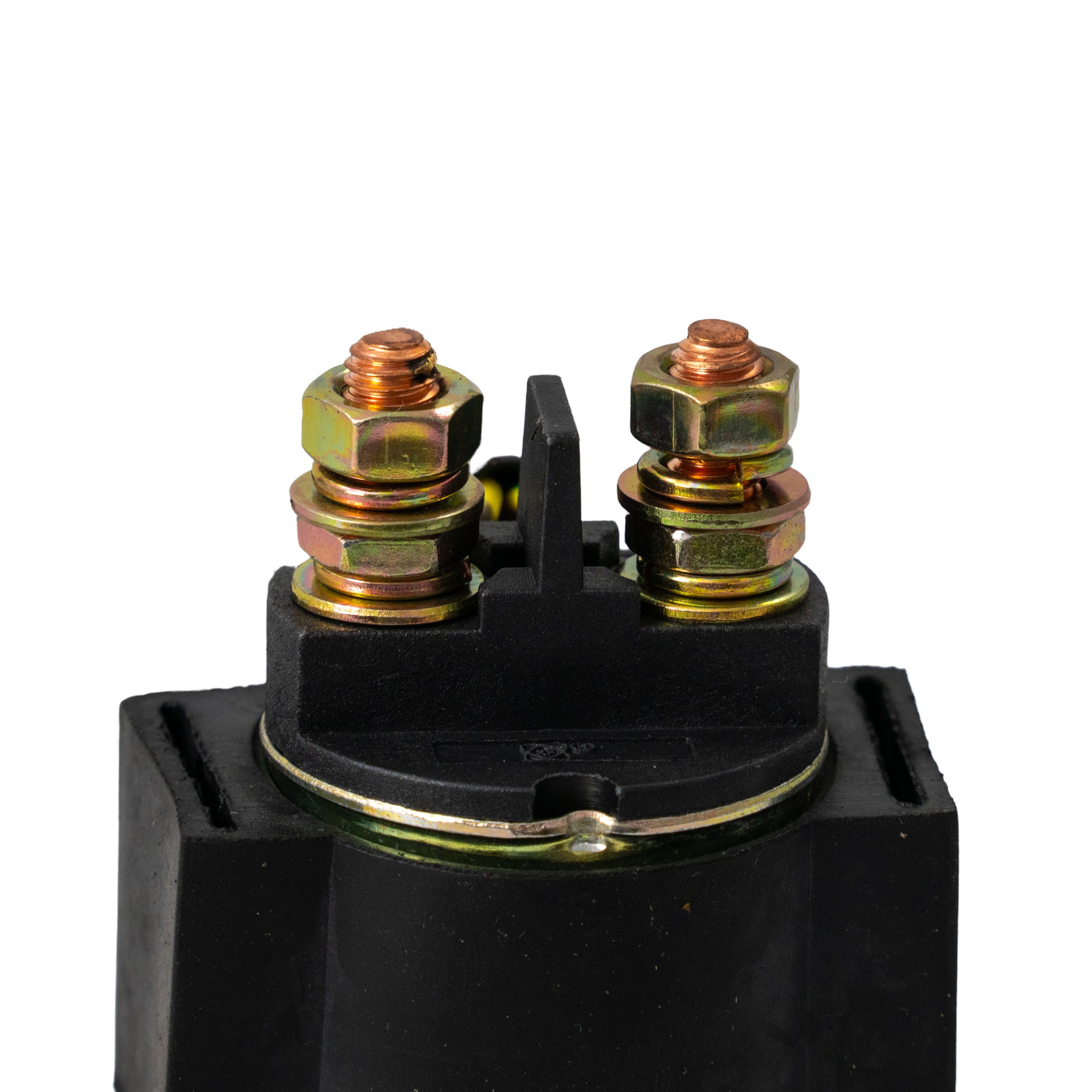 Starter Relay Solenoid for Coleman AT125-EX, AT125-UT, AT200-B, & TaoTao Raptor 200 ATVs, featuring two metal terminals and a wire harness with protective rubber boots.