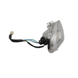 Headlight for 110cc Coolster & TaoTao ATVs (select models), featuring a close-up view with attached wires and a plug designed for front body panels with a vented nose piece.