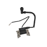 97cc Ignition Coil with 56 mm hole spacing for Baja Blitz, Dirt Bug, Doodle Bug, & Racer Mini Bikes, featuring black electrical wiring and metal connectors in a close-up view.