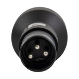 XLR Charging Adapter with Dual Ports USB-A & USB-C for Scooters & Power Chairs, featuring a close-up of a black round plug designed to fit into scooter or power chair charger ports.