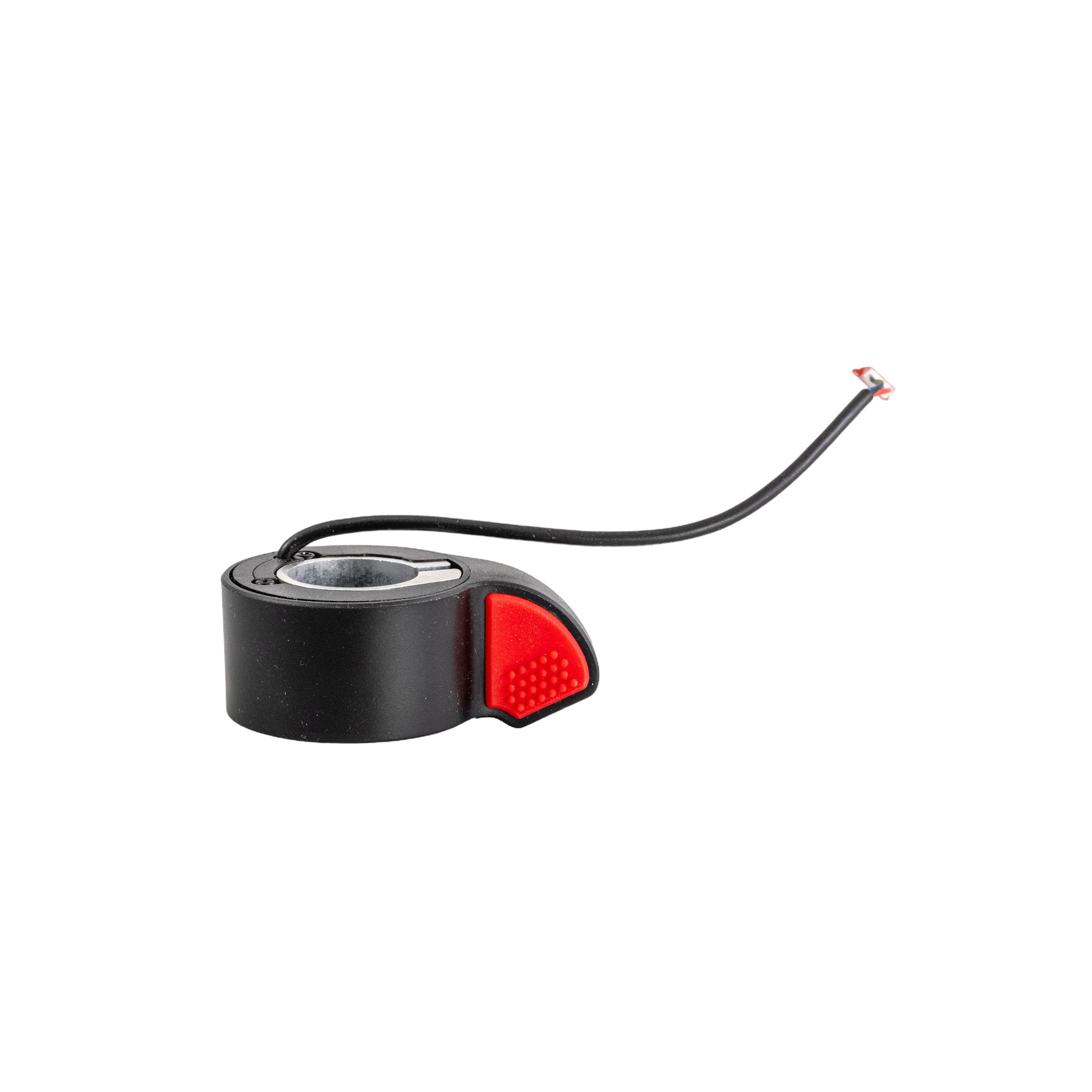 Thumb Brake for Razor C25, C35, C25 SLA, & C35 SLA Electric Scooters, showing a close-up of the black and red device with attached wires and a red silicone thumb pad.