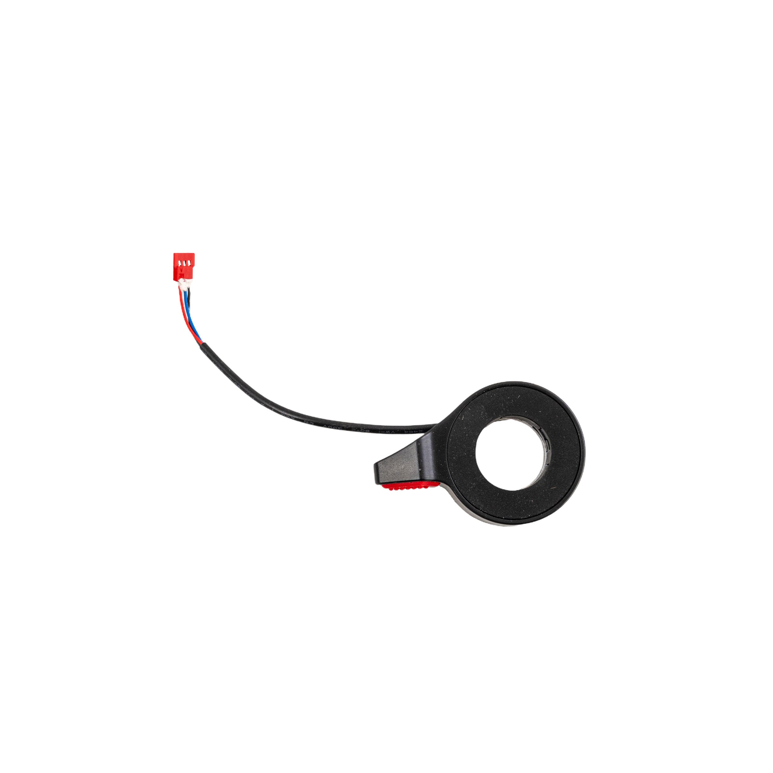 Thumb Brake for Razor C25, C35, C25 SLA, & C35 SLA Electric Scooters, featuring a black round device with an attached wire and a red silicone thumb pad.