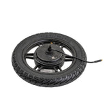 Rear Wheel with Hub Motor & Brake Assembly for the GOTRAX Flex Electric Scooter, featuring a 14x2.50 pneumatic tire and attached cable, shown with 12-spoke rim and necessary hardware.