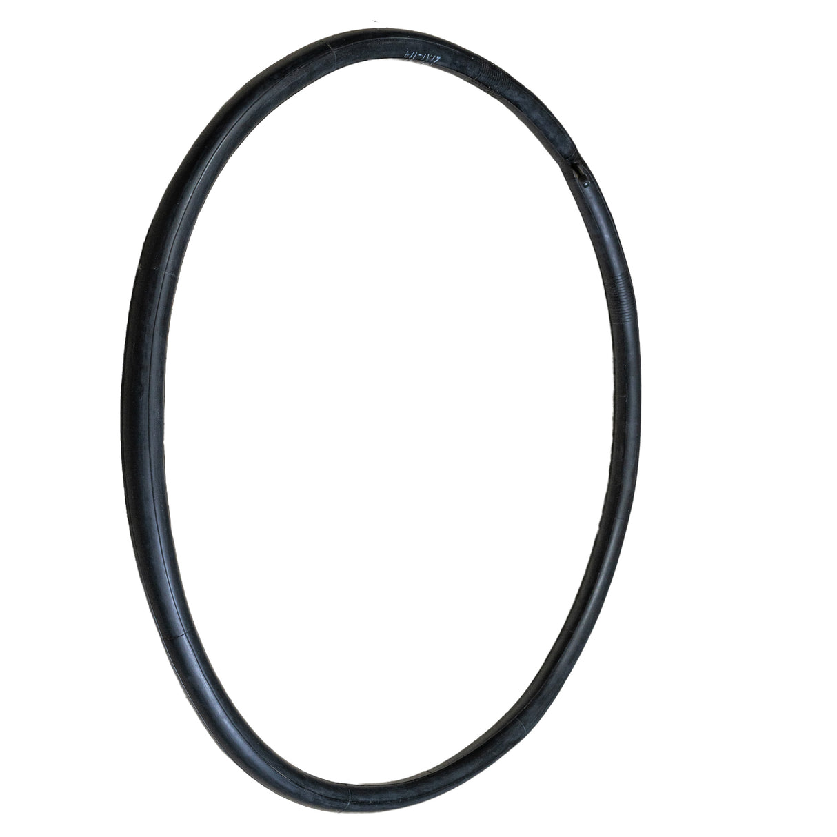 Bicycle Inner Tube with Straight Schrader Valve, featuring a black circular rubber tube suitable for various bike sizes. Ideal for quick replacements, ensuring proper fit and functionality.