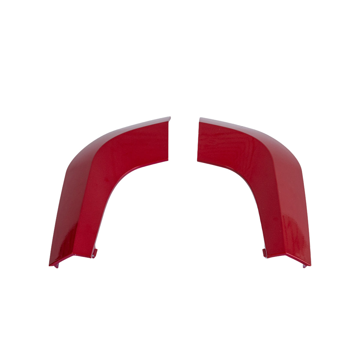 Red Front Shroud Inserts for the 4-Wheel Drive Medical Ventura Mobility Scooter (Blemished), showing minor scuffs on some of the eight red plastic pieces, including the tiller face, front trim, rear shroud, and side panels.