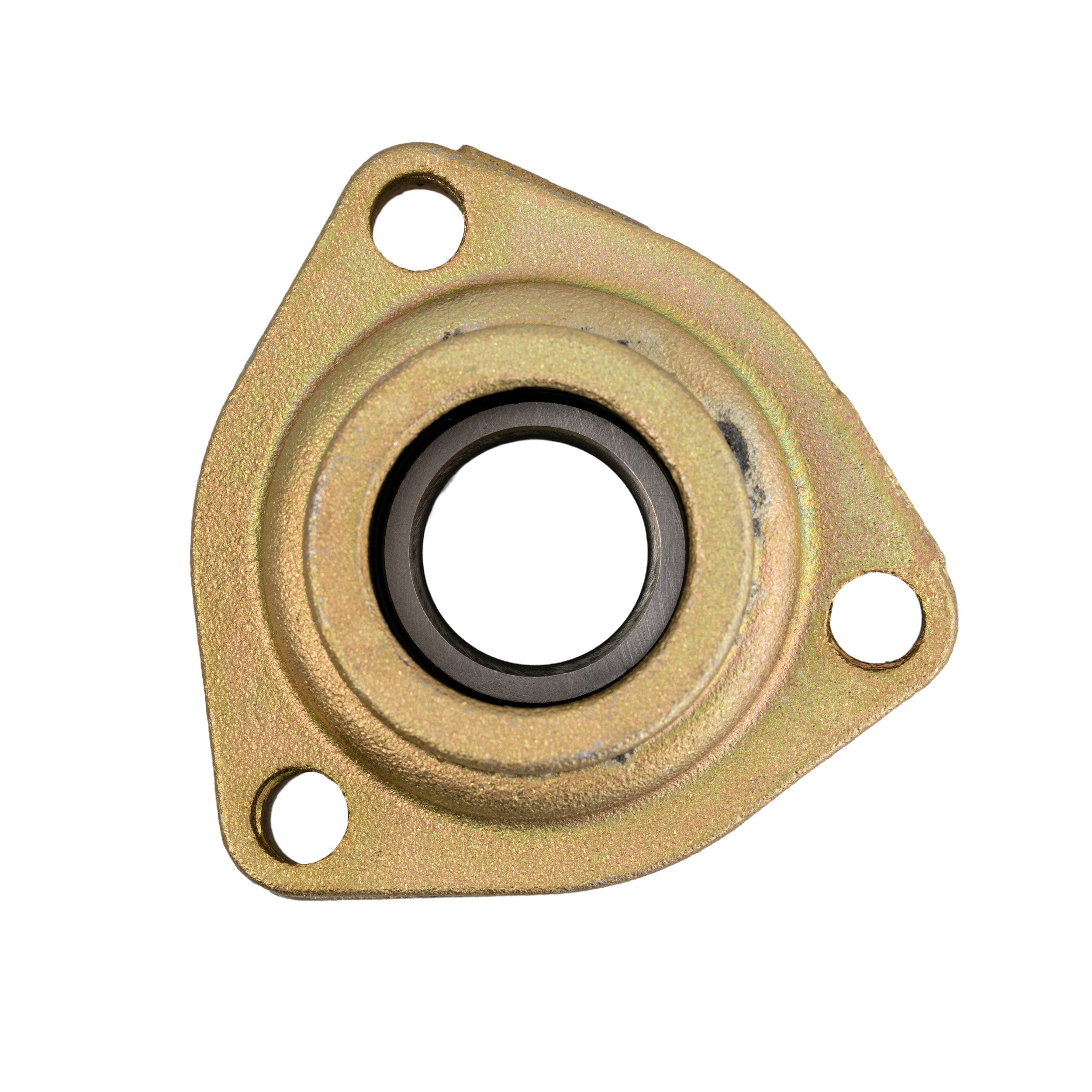 Rear Bearing Hub with 10 mm Mounting Hole Diameter for TaoTao ATK125A, Jeep Auto, & Targa 150 Go-Karts, featuring a circular metal design with multiple holes and a central white circle.