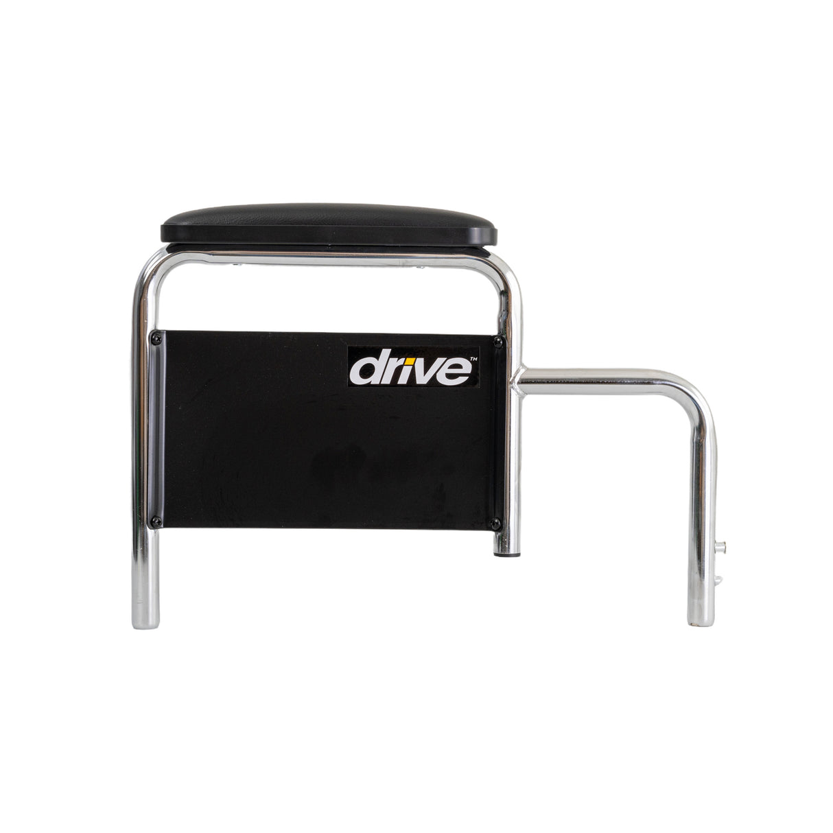 Right Desk Length Armrest Assembly for Drive Medical Silver Sport Wheelchairs, featuring a strong steel tubing frame with a soft upholstered desk-length armrest pad, designed for both Silver Sport 1 and 2 models.