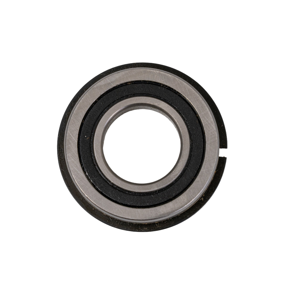 Close-up of a metal ring, identified as the Caster Fork Stem Bearings for the PaceSaver Scout Boss 6 mobility scooter, essential for enhancing swivel functionality.