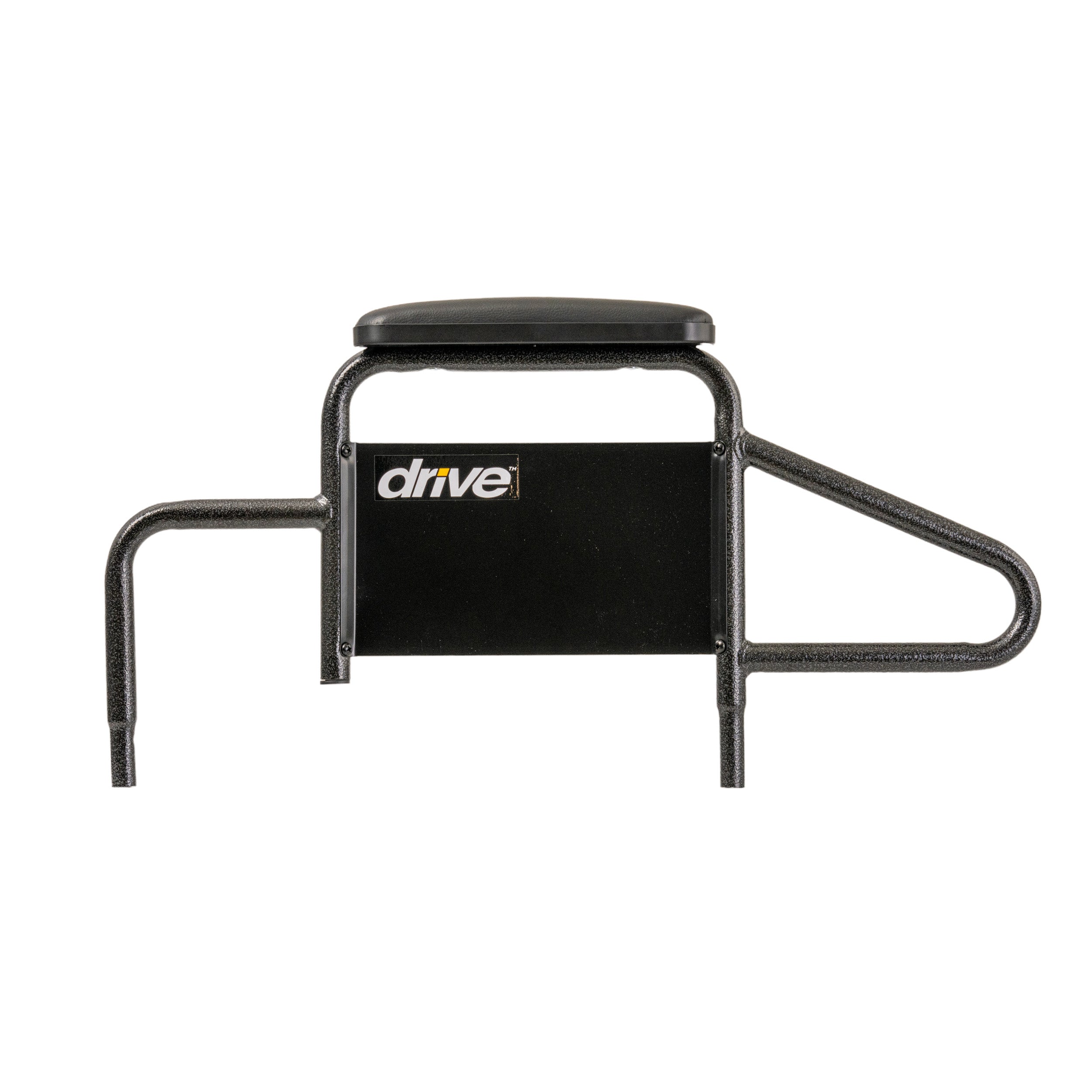 Desk Length Left Side Frame for the Drive Silver Sport Full Reclining Wheelchair, featuring a black metal tube and side guard, designed to support a 10 armrest pad.