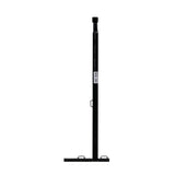 Walker Holder Assembly for Pride Mobility Scooters, featuring a black metal pole with a handle and a rectangular barcode section, designed for holding walkers securely with included velcro straps.