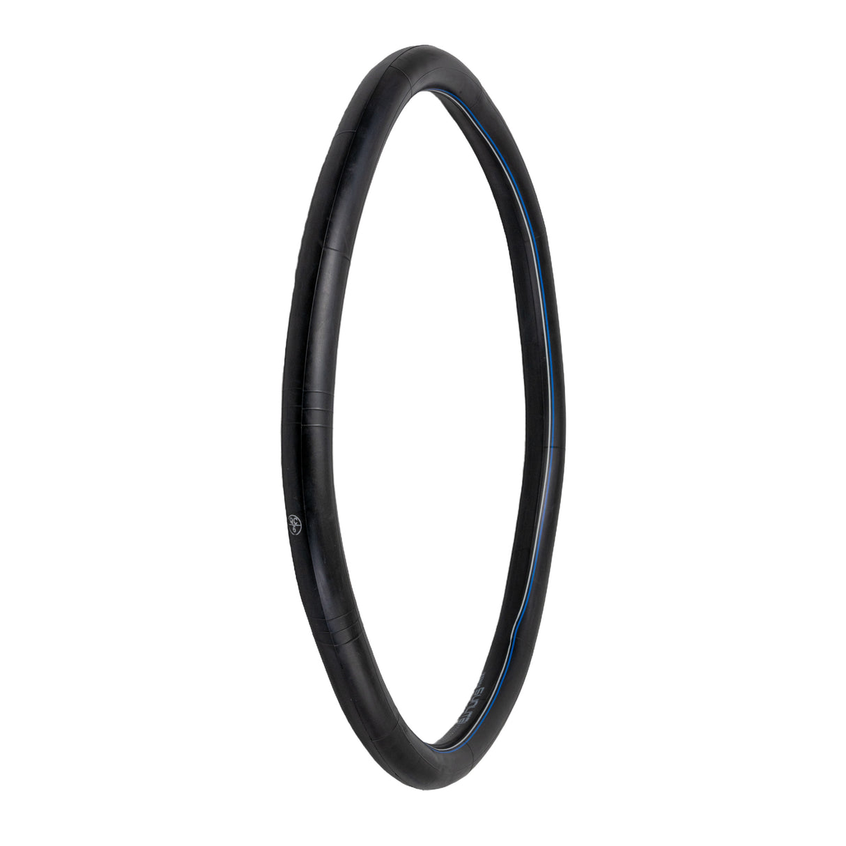 24x1.90-2.35 Heavy Duty Thorn Resistant Bicycle Inner Tube with Straight Schrader Valve, featuring a durable black tube with blue stripes, designed for reliable performance and puncture resistance.