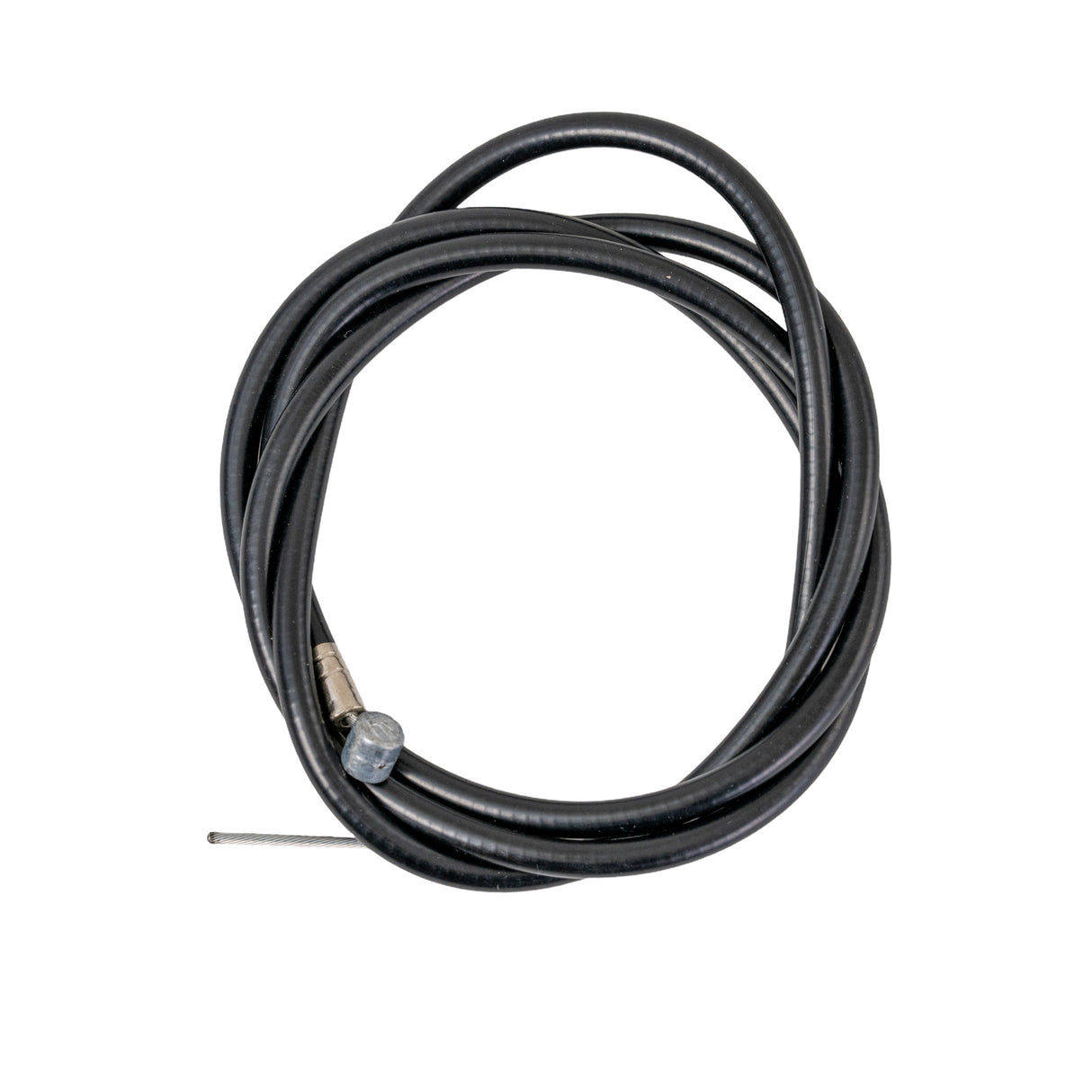 Brake Cable for the Drive Medical Hugo Elite Rollator (700-959) showing a black cable with a metal nut and screw, designed for brake adjustment and connection components.