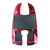 Red Front Shroud Assembly for the Pride Victory 9 (SC609) featuring a sleek design with integrated black parts and grey accents, essential for maintaining your scooter or power chair's functionality.