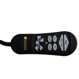 AutoDrive 3.0 5-Pin Hand Control for Golden Lift Chairs, featuring a user-friendly button layout with backlit buttons, visible as a black remote control with grey buttons.