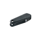 Universal Front Fork Assembly for Drive Duet Rollators, a black plastic component with a central hole and included bearing, designed to securely hold the rollator's 8 caster wheel.