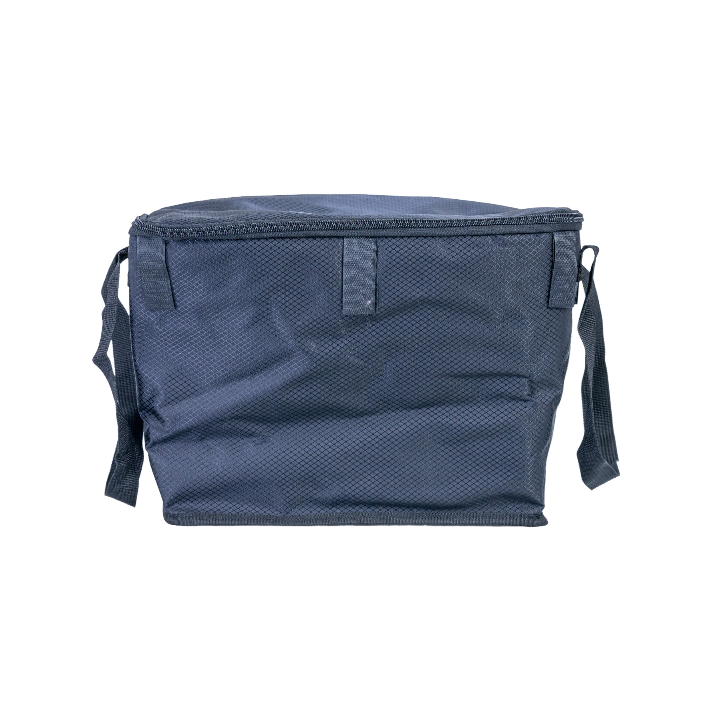 Insulated Basket Bag for Bicycles, E-Bikes, & Scooters with straps, zippered lid, and high-quality ripstop polyester fabric, designed to fit handlebar mount baskets, providing secure storage and insulation for food and drinks.