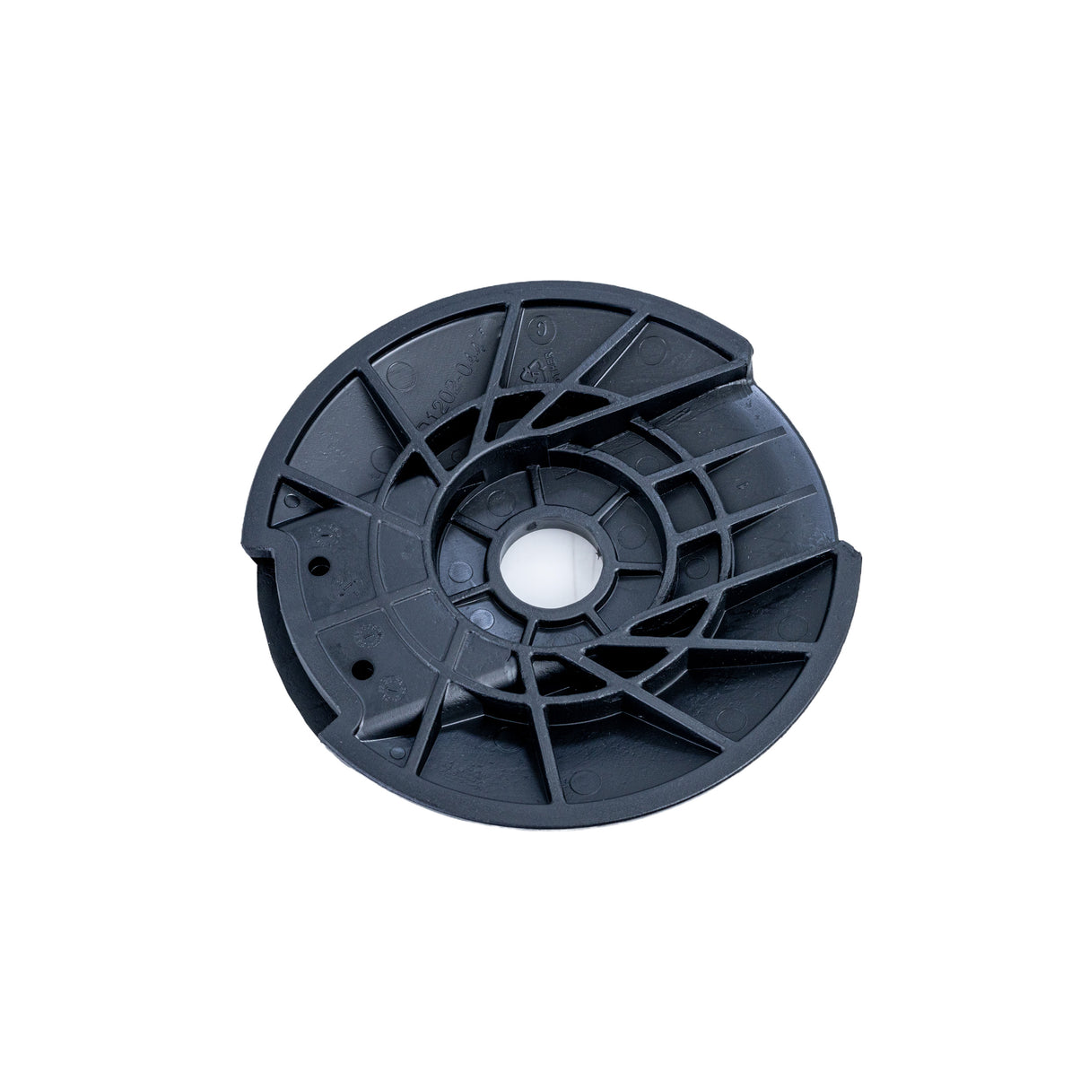 6 Caster Cover for the Quantum Q6 Edge, featuring a black circular design with multiple holes, essential for maintaining your scooter or power chair's functionality.