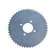 Close-up of #40/41/420 Chain 48 Tooth Sprocket for Go-Karts & Mini Bikes, showcasing its circular gear design with multiple holes and metal construction.