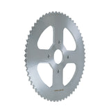 Close-up of the #40/41/420 Chain - 60 Tooth Rear Sprocket for Mini Bikes, showcasing its intricate gear teeth and central mounting hole, designed for durability and heavy-duty use.