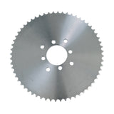 #40/41/420 Chain - 60 Tooth Sprocket for Go-Karts & Mini Bikes, close-up view showing its circular metal design with a 2-1/8 bore and eight 3/8 mounting holes.