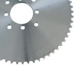 #40/41/420 Chain - 60 Tooth Sprocket for Go-Karts & Mini Bikes, featuring a close-up of a circular gear with multiple holes and a central bore, highlighting its detailed design and mounting holes.