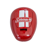 Decorative Fuel Tank for the Coleman CT200U-EX, CT200U-EXR & CT200U-EX V Mini Bikes, featuring a sleek design with white stripes and text on a vivid red surface.