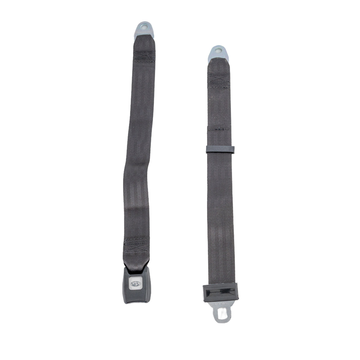 60 Seat Belt for the Pacesaver Scout M1, featuring a close-up of the sturdy 2 black nylon webbing and a secure push button auto-style buckle.