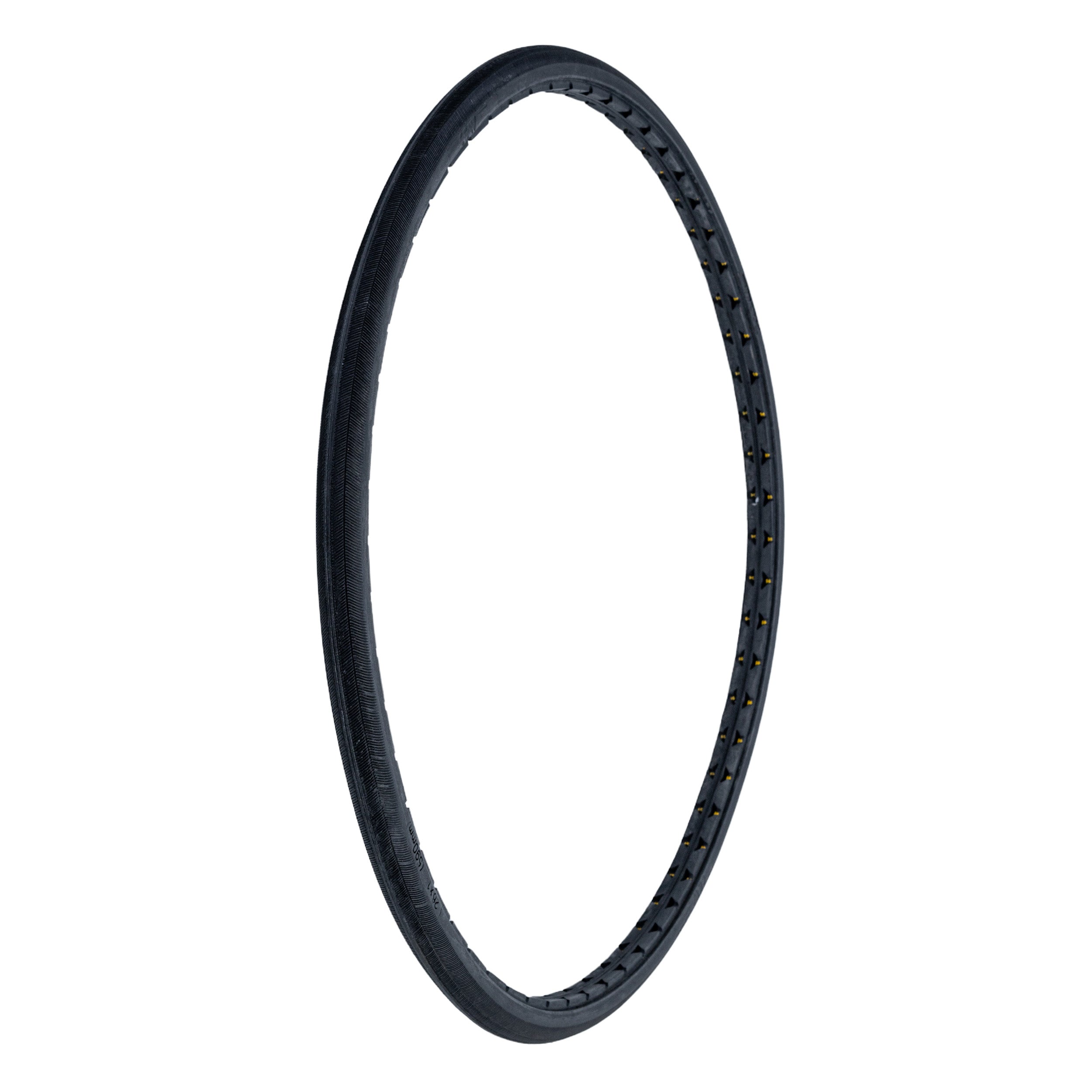 26x1 (25-590) SHOX High Performance Black Urethane Tire for Wheelchairs, shown as a solid black ring, ensuring durability and a flat-free experience.