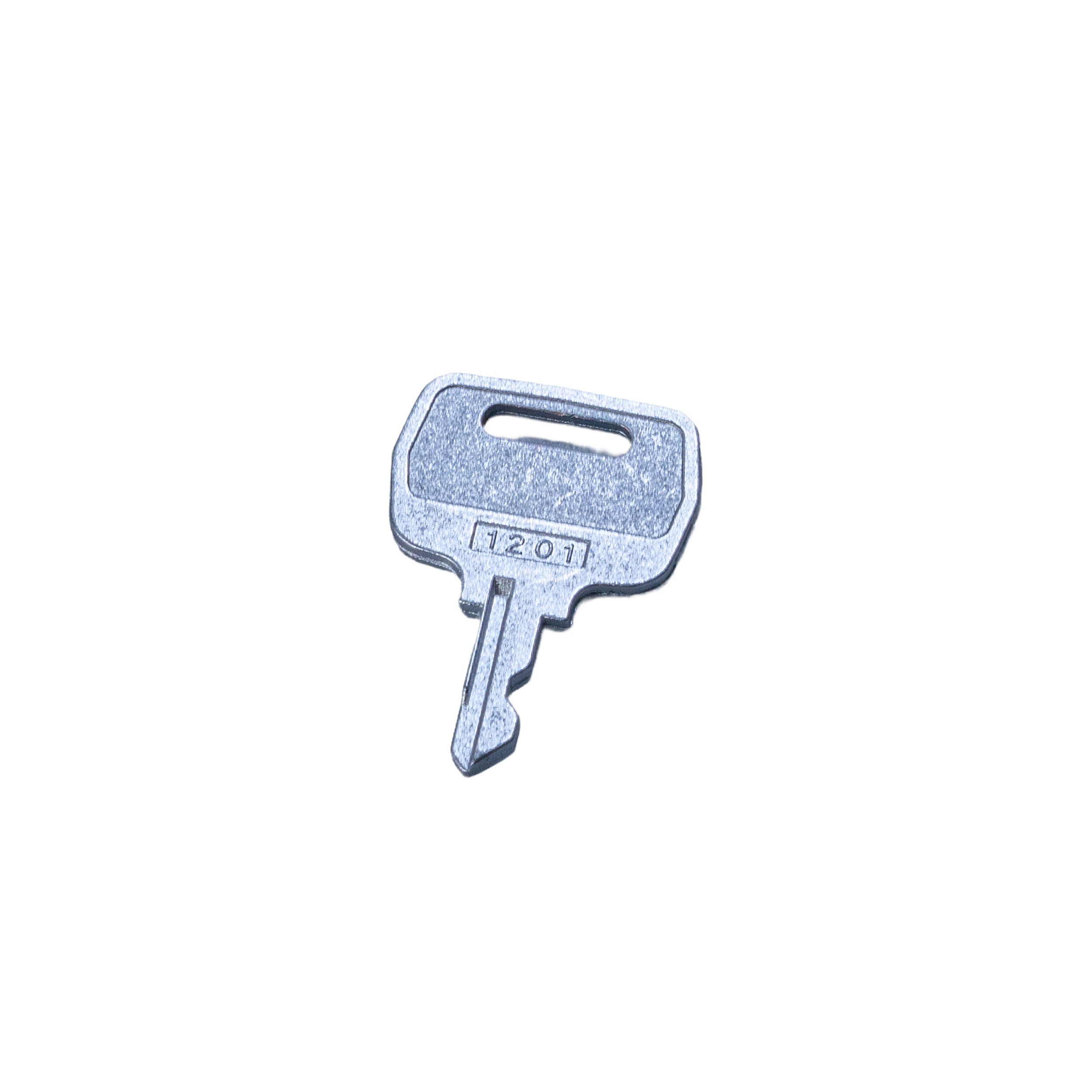 Key for PaceSaver Scooters, showing a silver key with a central hole. Suitable for models post-1998, not for older versions. Ideal for those needing a spare key.