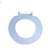 Round Toilet Seat with Lid for Drive Medical Commodes, shown in white, providing a hygienic snap-on design compatible with multiple Drive Medical models.