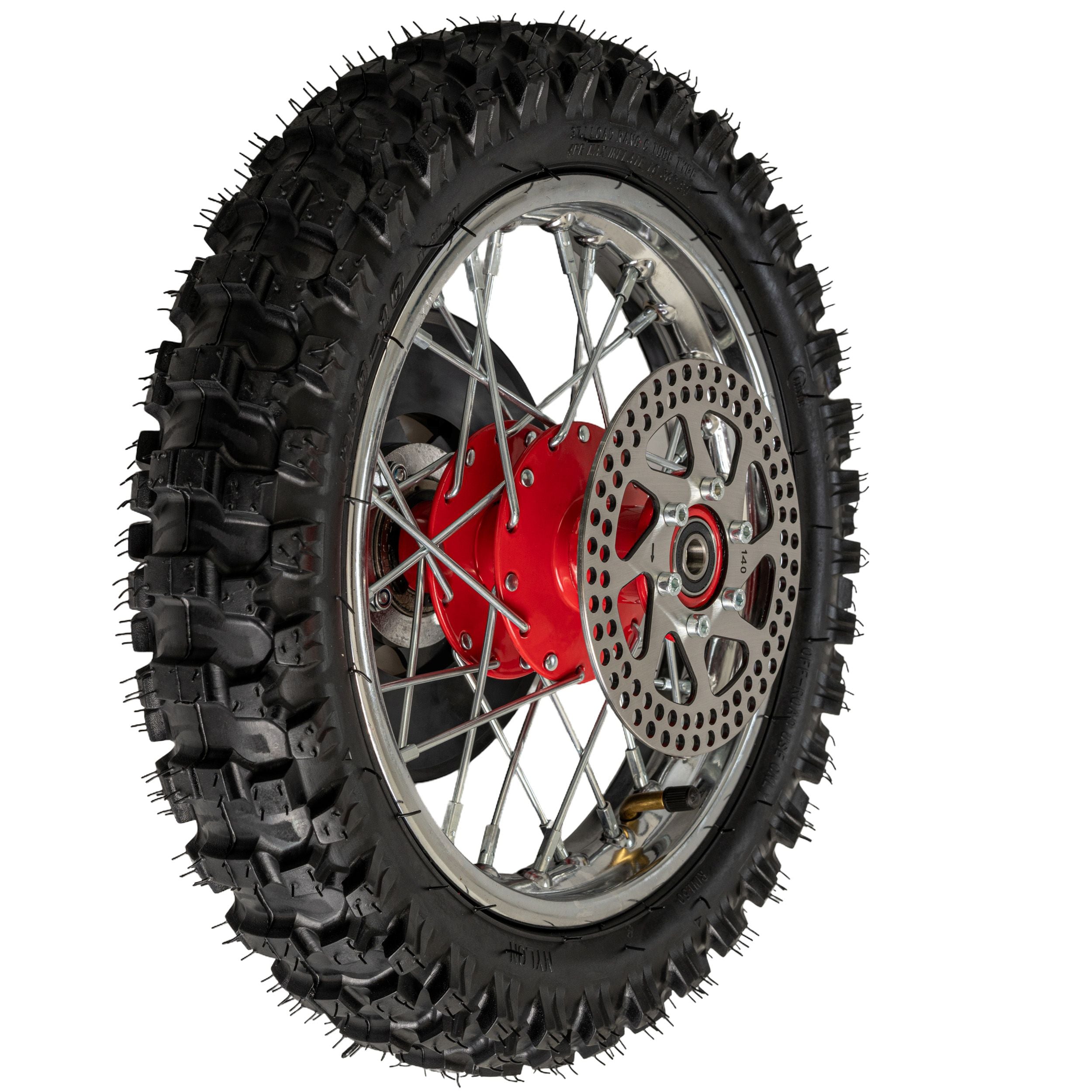 Complete Rear Wheel with Red Hub for the Razor SX500 McGrath Dirt Rocket