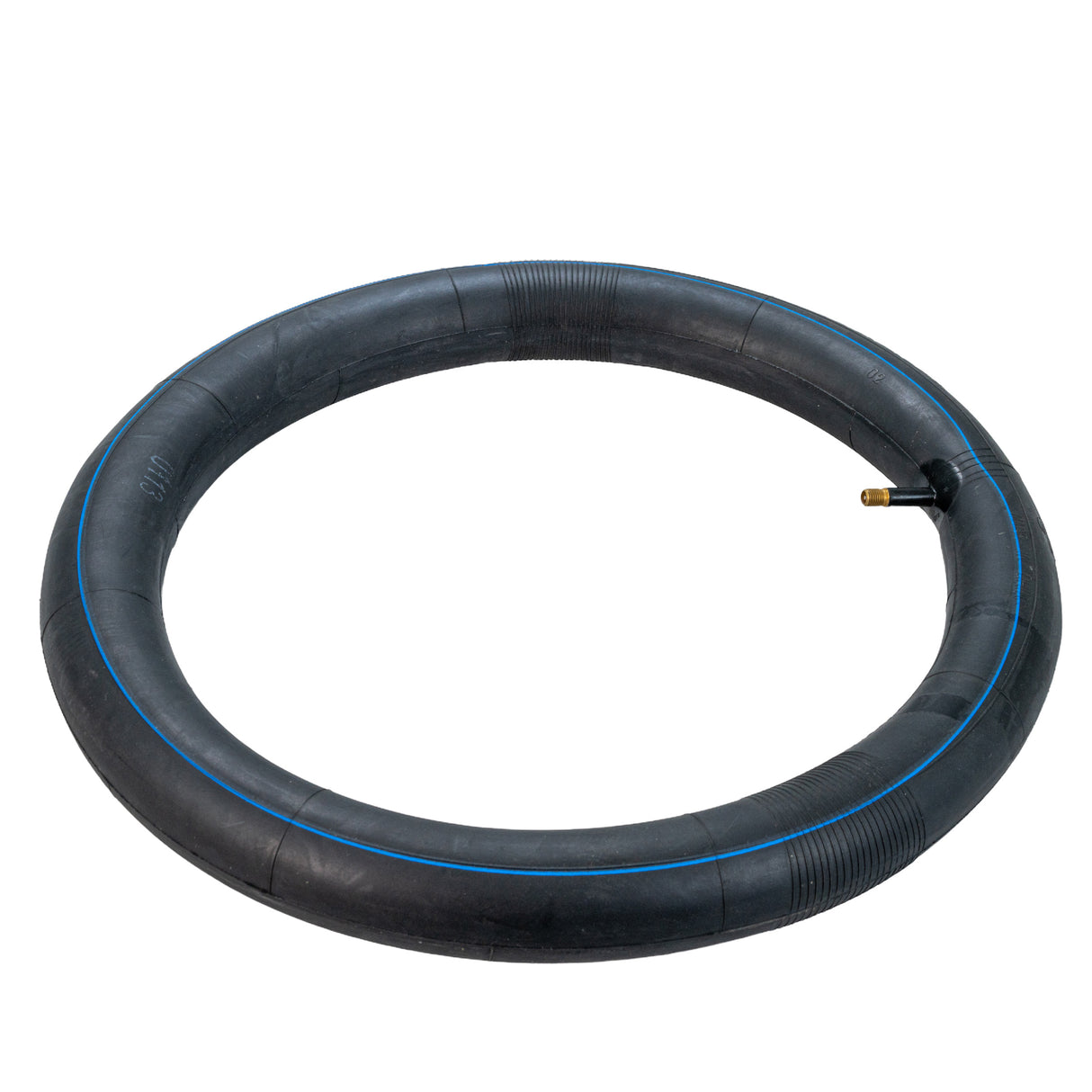 16 X 1.95/2.125 Inner Tube for the Dirtsurfer Freestyle, Razor E500S, and Razor Rebellion, featuring a black tire with distinctive blue lines, suitable for electric scooters and inline boards.