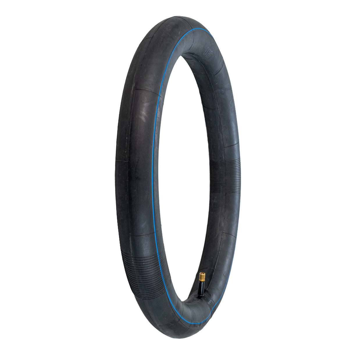 16 X 1.95/2.125 Inner Tube for the Dirtsurfer Freestyle, Razor E500S, and Razor Rebellion, featuring a close-up of a black tire with visible tread and blue line trim.