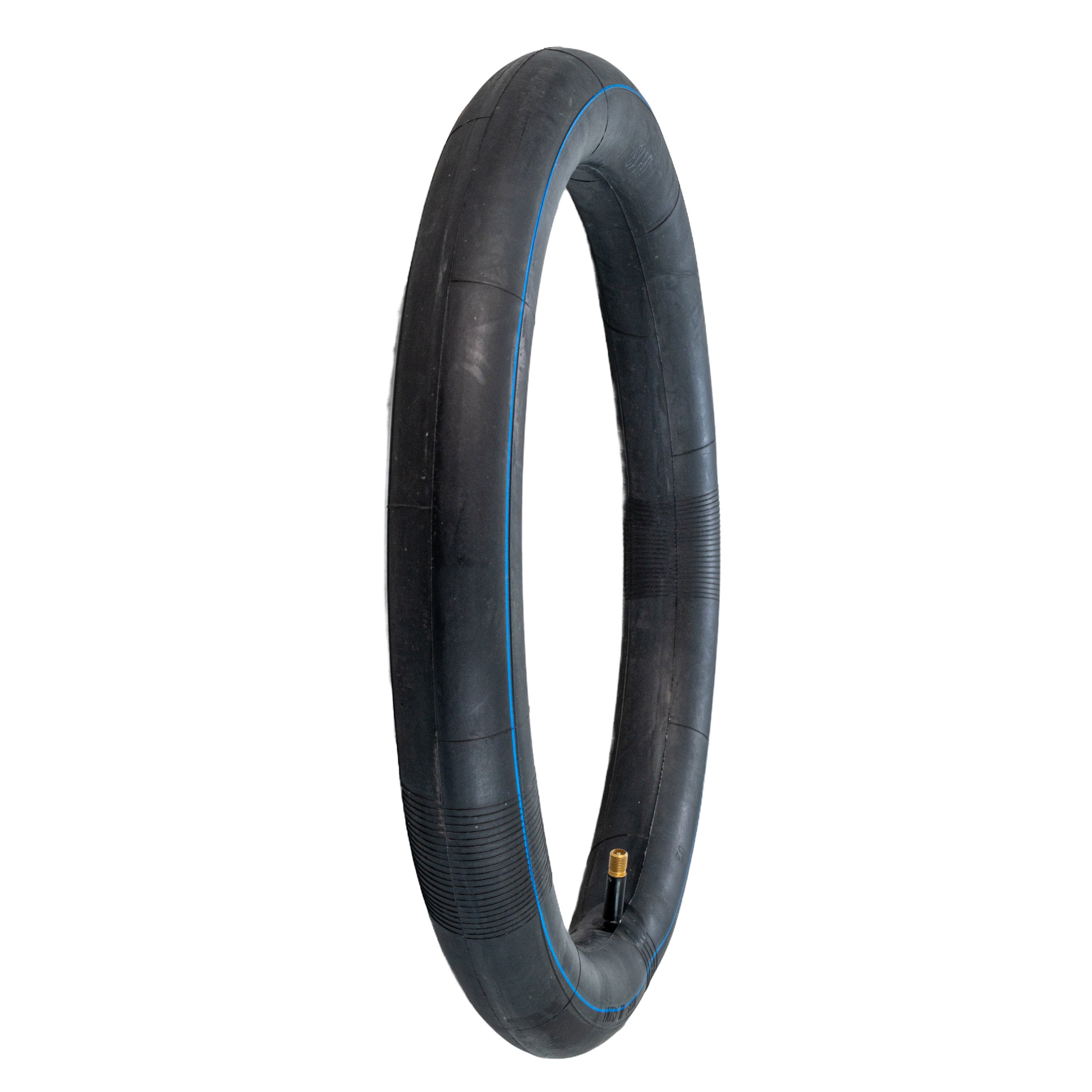 16 X 1.95/2.125 Inner Tube for the Dirtsurfer Freestyle, Razor E500S, and Razor Rebellion, featuring a black rubber tire with a blue stripe, designed for electric scooters and inline boards.