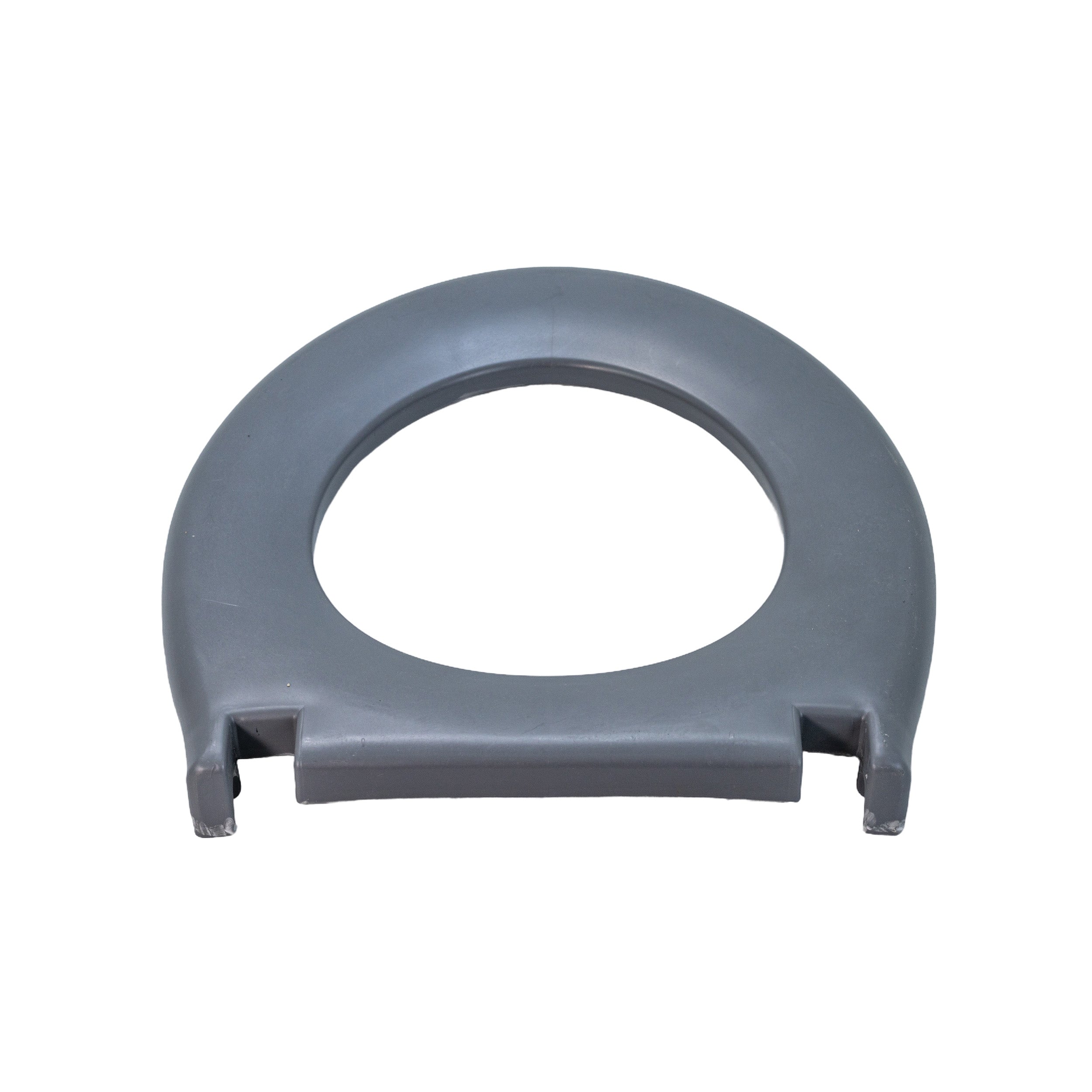 Seat for the Invacare Personal Care Commode (post 2013), grey plastic toilet seat with a central hole, designed as a replacement part for specific Invacare models.