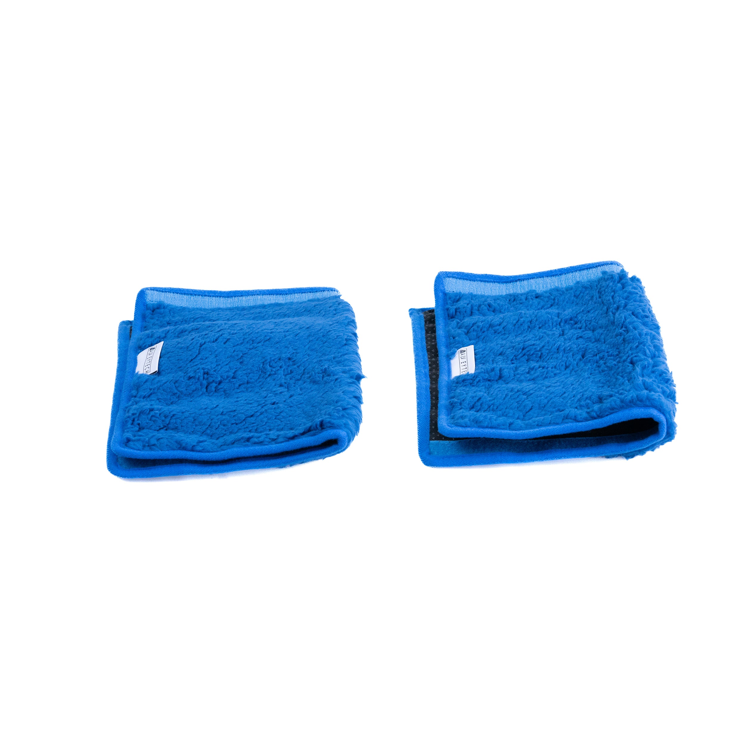 Fleece Armrest Covers for Wheelchairs, Power Chairs, & Scooters (Set of 2) shown wrapped around armrests, featuring a soft texture and secured with hook & loop strips for added comfort and support.